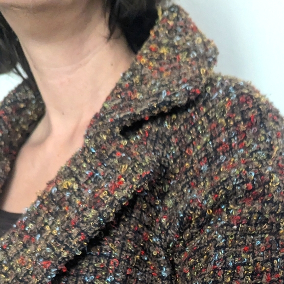 LOVE STITCH Cropped Tweed Frilly Peplum Blazer - Picture 6 of 11